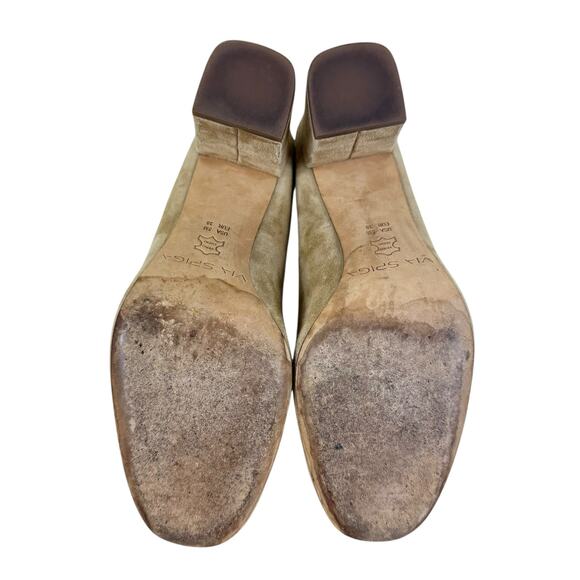 Via Spiga Selita Tan Beige Leather Suede Ankle Strap Pumps Size 8M - Picture 4 of 6